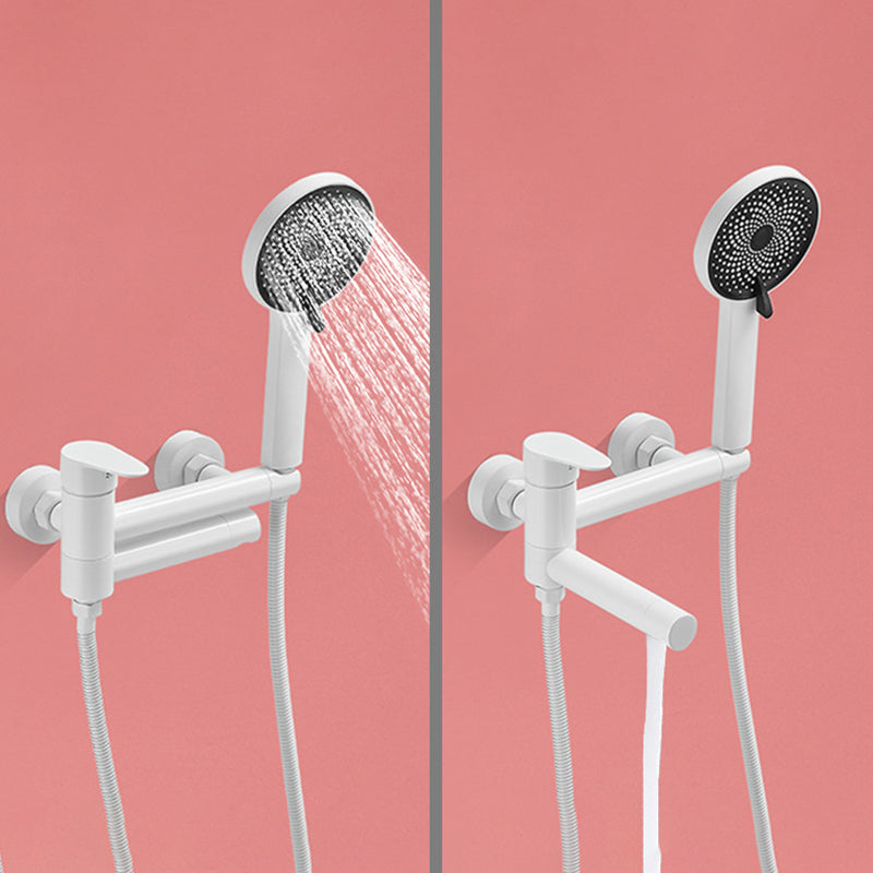 Lever Handle Shower Faucet Single Hand Shower with Shower Hose Clearhalo 'Bathroom Remodel & Bathroom Fixtures' 'Home Improvement' 'home_improvement' 'home_improvement_shower_faucets' 'Shower Faucets & Systems' 'shower_faucets' 'Showers & Bathtubs Plumbing' 'Showers & Bathtubs' 7157692