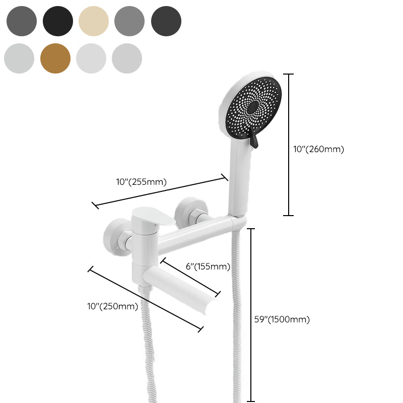 Lever Handle Shower Faucet Single Hand Shower with Shower Hose Clearhalo 'Bathroom Remodel & Bathroom Fixtures' 'Home Improvement' 'home_improvement' 'home_improvement_shower_faucets' 'Shower Faucets & Systems' 'shower_faucets' 'Showers & Bathtubs Plumbing' 'Showers & Bathtubs' 7157693