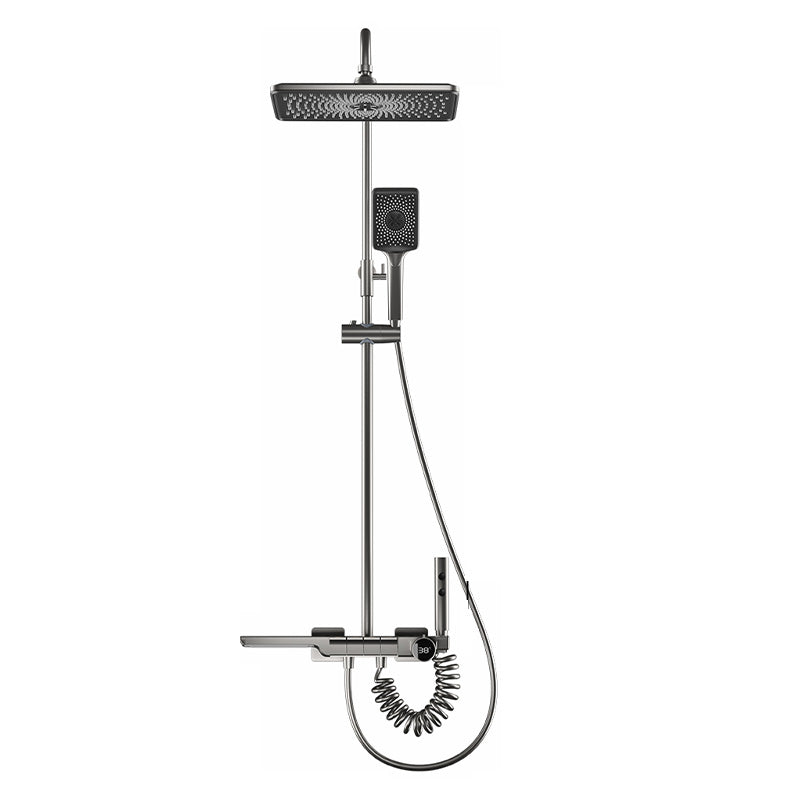 Modern Shower Head Combo Gray Valve Included Tub and Shower Faucet Clearhalo 'Bathroom Remodel & Bathroom Fixtures' 'Home Improvement' 'home_improvement' 'home_improvement_shower_faucets' 'Shower Faucets & Systems' 'shower_faucets' 'Showers & Bathtubs Plumbing' 'Showers & Bathtubs' 7158756