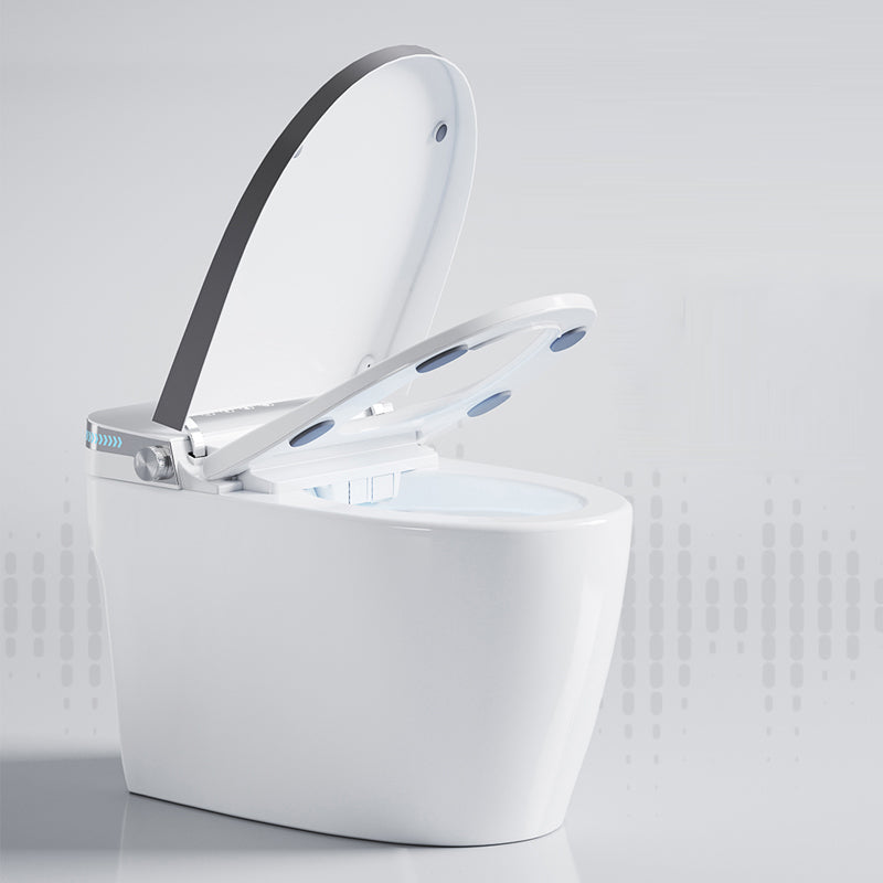 Modern Siphon Jet Toilet Floor Mounted One Piece Toilet Bowl Toilet Auto Flip (Upgrading) 16" Clearhalo 'Bathroom Remodel & Bathroom Fixtures' 'Home Improvement' 'home_improvement' 'home_improvement_toilets' 'Toilets & Bidets' 'Toilets' 7158849