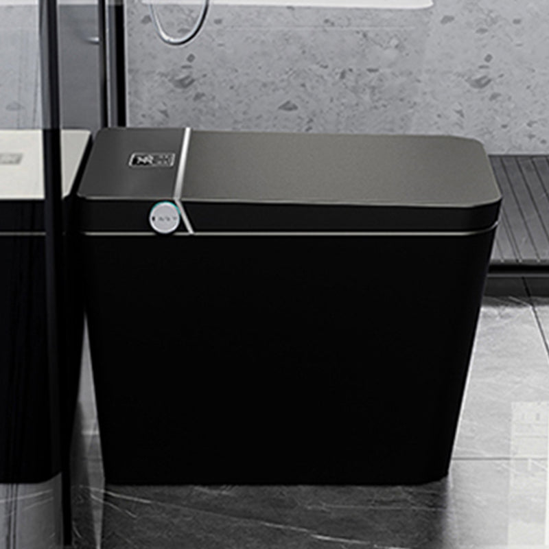 Modern Floor Mount Flush Toilet Siphon Jet Urine Toilet with Heated Seat for Bathroom Black Manual Flip (Medium Configuration Version) 12" Clearhalo 'Bathroom Remodel & Bathroom Fixtures' 'Home Improvement' 'home_improvement' 'home_improvement_toilets' 'Toilets & Bidets' 'Toilets' 7158871