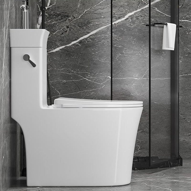 All In One Floor Mounted Toilet Siphon Jet Porcelain Modern Toilet Bowl White Toilet with Sprayer 12" Clearhalo 'Bathroom Remodel & Bathroom Fixtures' 'Home Improvement' 'home_improvement' 'home_improvement_toilets' 'Toilets & Bidets' 'Toilets' 7158885