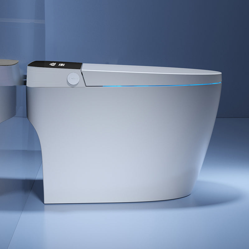 Modern Toilet Bowl One Piece Toilet Floor Mounted Siphon Jet Porcelain Toilet Black Foot Touch Flush (Standard Configuration) 12" Clearhalo 'Bathroom Remodel & Bathroom Fixtures' 'Home Improvement' 'home_improvement' 'home_improvement_toilets' 'Toilets & Bidets' 'Toilets' 7158924