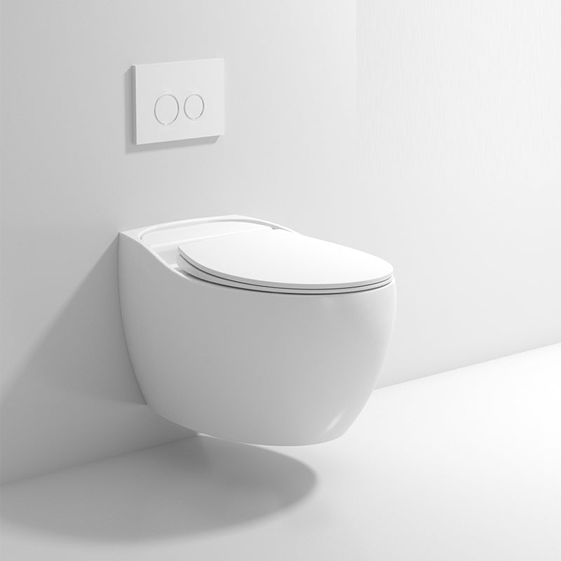 Wall Mount Modern Flush Toilet Porcelain Single Flush Toilet White Clearhalo 'Bathroom Remodel & Bathroom Fixtures' 'Home Improvement' 'home_improvement' 'home_improvement_toilets' 'Toilets & Bidets' 'Toilets' 7158941