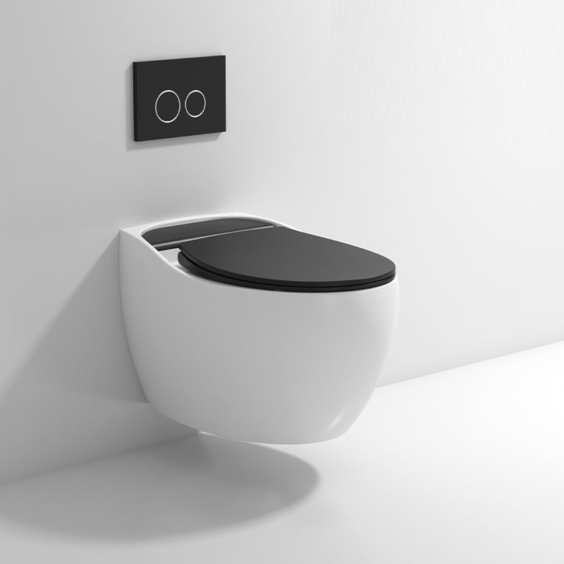 Wall Mount Modern Flush Toilet Porcelain Single Flush Toilet Black/ White Clearhalo 'Bathroom Remodel & Bathroom Fixtures' 'Home Improvement' 'home_improvement' 'home_improvement_toilets' 'Toilets & Bidets' 'Toilets' 7158946