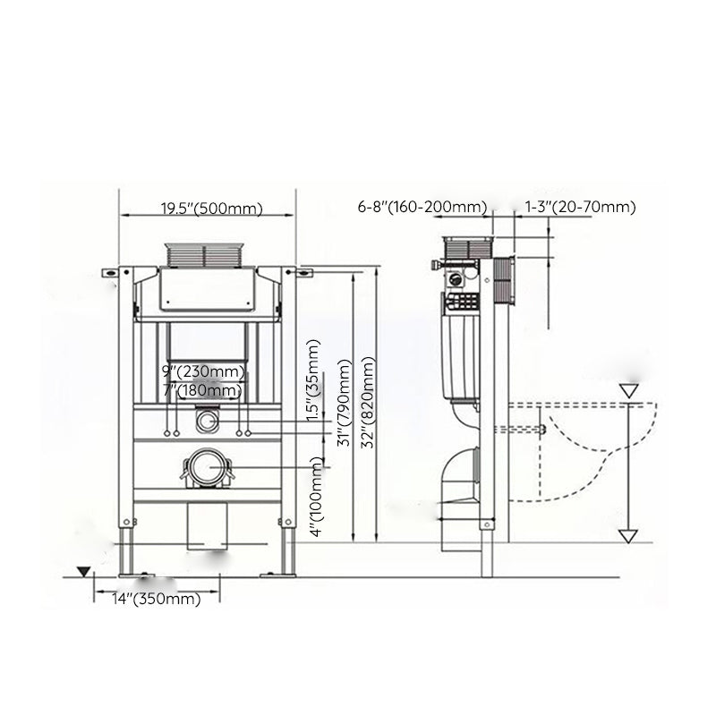 Wall Mount Modern Flush Toilet Porcelain Single Flush Toilet Clearhalo 'Bathroom Remodel & Bathroom Fixtures' 'Home Improvement' 'home_improvement' 'home_improvement_toilets' 'Toilets & Bidets' 'Toilets' 7158957