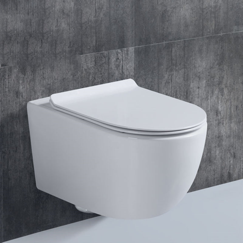 Modern Wall Mount Toilet White Toilet Bowl with Seat for Washroom Clearhalo 'Bathroom Remodel & Bathroom Fixtures' 'Home Improvement' 'home_improvement' 'home_improvement_toilets' 'Toilets & Bidets' 'Toilets' 7158961