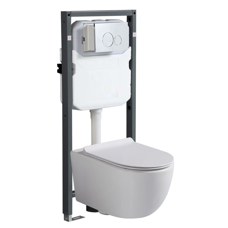 Modern Wall Mount Toilet White Toilet Bowl with Seat for Washroom 14"L x 21"W x 12"H Toilet with High Tanker Clearhalo 'Bathroom Remodel & Bathroom Fixtures' 'Home Improvement' 'home_improvement' 'home_improvement_toilets' 'Toilets & Bidets' 'Toilets' 7158966