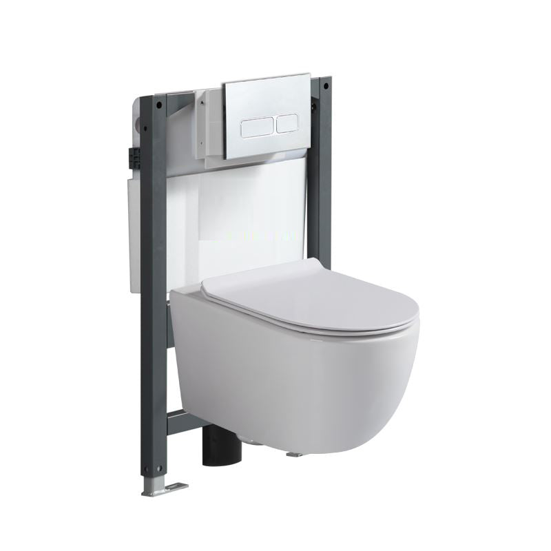 Modern Wall Mount Toilet White Toilet Bowl with Seat for Washroom 14"L x 21"W x 12"H Toilet with Low Tanker Clearhalo 'Bathroom Remodel & Bathroom Fixtures' 'Home Improvement' 'home_improvement' 'home_improvement_toilets' 'Toilets & Bidets' 'Toilets' 7158969