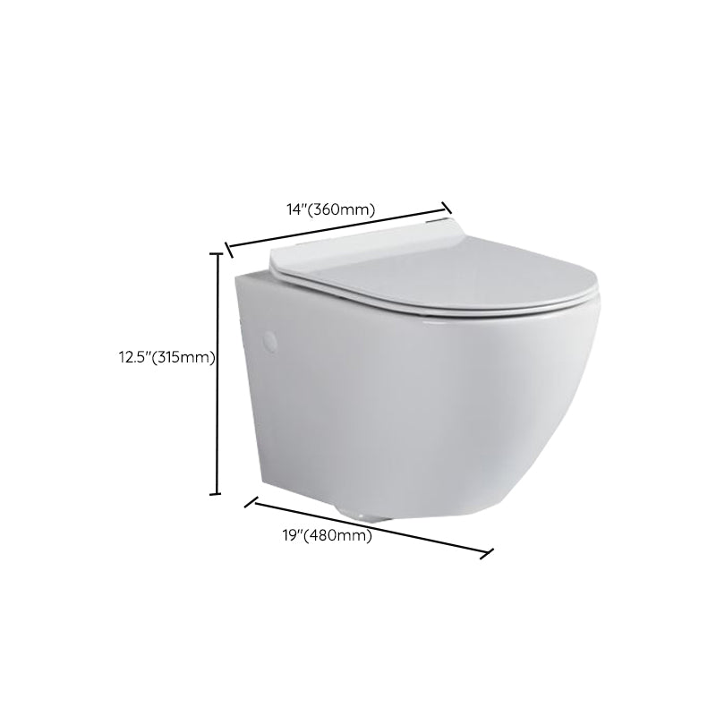 Modern Wall Mount Toilet White Toilet Bowl with Seat for Washroom Clearhalo 'Bathroom Remodel & Bathroom Fixtures' 'Home Improvement' 'home_improvement' 'home_improvement_toilets' 'Toilets & Bidets' 'Toilets' 7158980