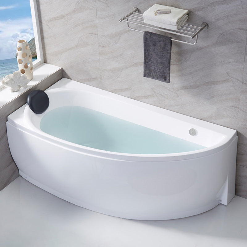 Corner Acrylic Bath Modern Soaking White Back to Wall Bathtub Right Tub Clearhalo 'Bathroom Remodel & Bathroom Fixtures' 'Bathtubs' 'Home Improvement' 'home_improvement' 'home_improvement_bathtubs' 'Showers & Bathtubs' 7159040