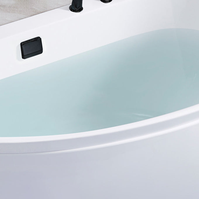 Corner Acrylic Bath Modern Soaking White Back to Wall Bathtub Clearhalo 'Bathroom Remodel & Bathroom Fixtures' 'Bathtubs' 'Home Improvement' 'home_improvement' 'home_improvement_bathtubs' 'Showers & Bathtubs' 7159043