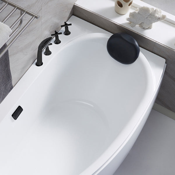 Corner Acrylic Bath Modern Soaking White Back to Wall Bathtub Clearhalo 'Bathroom Remodel & Bathroom Fixtures' 'Bathtubs' 'Home Improvement' 'home_improvement' 'home_improvement_bathtubs' 'Showers & Bathtubs' 7159046