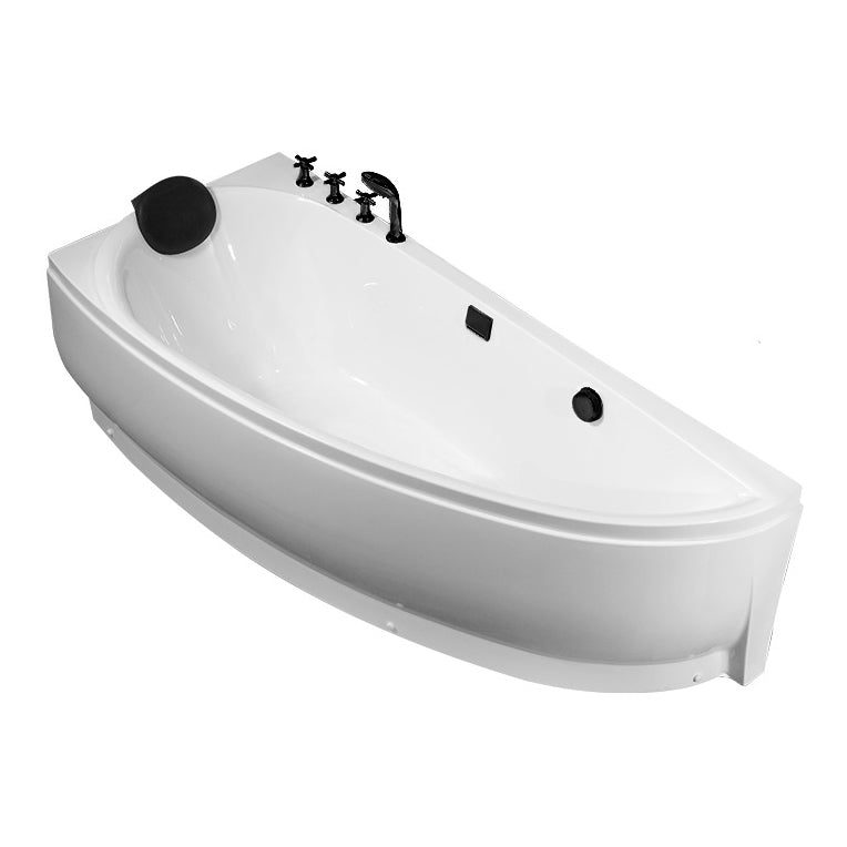 Corner Acrylic Bath Modern Soaking White Back to Wall Bathtub Clearhalo 'Bathroom Remodel & Bathroom Fixtures' 'Bathtubs' 'Home Improvement' 'home_improvement' 'home_improvement_bathtubs' 'Showers & Bathtubs' 7159048