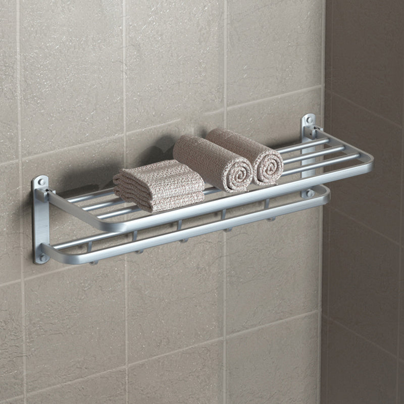 Modern Bathroom Accessory Kit Black Paper Holder Bath Shelf Bath Hardware Set Silver Towel Rack Clearhalo 'Bathroom Hardware Sets' 'Bathroom Hardware' 'Bathroom Remodel & Bathroom Fixtures' 'bathroom_hardware_sets' 'Home Improvement' 'home_improvement' 'home_improvement_bathroom_hardware_sets' 7159207