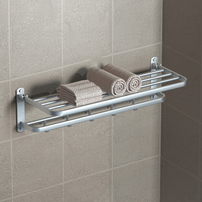 Modern Bathroom Accessory Kit Black Paper Holder Bath Shelf Bath Hardware Set Silver Towel Rack Clearhalo 'Bathroom Hardware Sets' 'Bathroom Hardware' 'Bathroom Remodel & Bathroom Fixtures' 'bathroom_hardware_sets' 'Home Improvement' 'home_improvement' 'home_improvement_bathroom_hardware_sets' 7159207