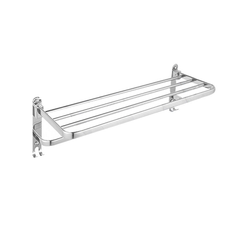 Modern Bath Hardware Set Stainless Steel Bath Shelf Paper Holder Bathroom Accessory Kit Double Hooks Foldable Towel Rack (24"L) Clearhalo 'Bathroom Hardware Sets' 'Bathroom Hardware' 'Bathroom Remodel & Bathroom Fixtures' 'bathroom_hardware_sets' 'Home Improvement' 'home_improvement' 'home_improvement_bathroom_hardware_sets' 7159234