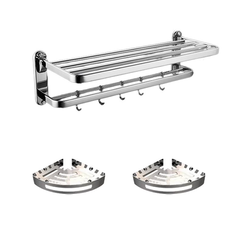 Modern Bath Hardware Set Stainless Steel Bath Shelf Paper Holder Bathroom Accessory Kit 3-Piece Set (Triangle Bath Shelf) Clearhalo 'Bathroom Hardware Sets' 'Bathroom Hardware' 'Bathroom Remodel & Bathroom Fixtures' 'bathroom_hardware_sets' 'Home Improvement' 'home_improvement' 'home_improvement_bathroom_hardware_sets' 7159235