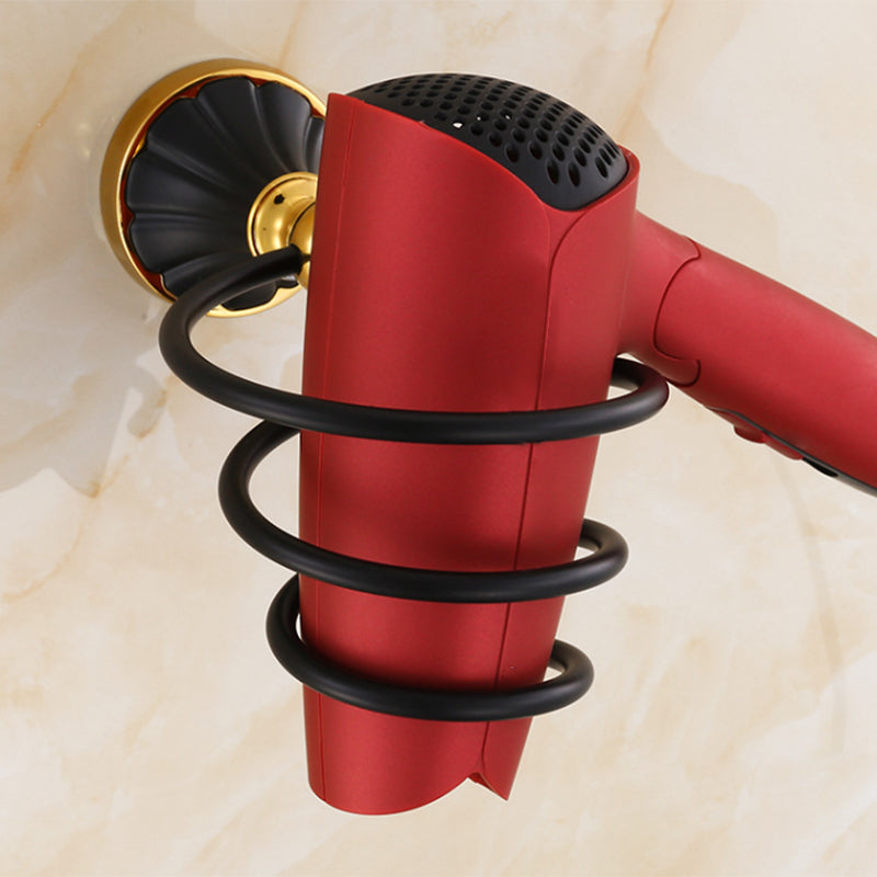 Traditional Bathroom Accessory Kit Towel Bar Bath Shelf Black Bath Hardware Set Hair Dryer Holder Clearhalo 'Bathroom Hardware Sets' 'Bathroom Hardware' 'Bathroom Remodel & Bathroom Fixtures' 'bathroom_hardware_sets' 'Home Improvement' 'home_improvement' 'home_improvement_bathroom_hardware_sets' 7159241