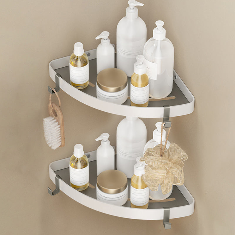 Modern Bath Hardware Set Paper Holder Towel Bar Bathroom Accessory Kit White Gray 2-Piece Set (Triangular Bath Shelf) Clearhalo 'Bathroom Hardware Sets' 'Bathroom Hardware' 'Bathroom Remodel & Bathroom Fixtures' 'bathroom_hardware_sets' 'Home Improvement' 'home_improvement' 'home_improvement_bathroom_hardware_sets' 7159269