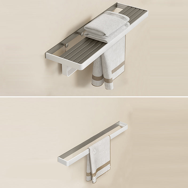 Modern Bath Hardware Set Paper Holder Towel Bar Bathroom Accessory Kit White Gray Towel Rack with Towel Bar Clearhalo 'Bathroom Hardware Sets' 'Bathroom Hardware' 'Bathroom Remodel & Bathroom Fixtures' 'bathroom_hardware_sets' 'Home Improvement' 'home_improvement' 'home_improvement_bathroom_hardware_sets' 7159273