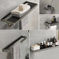 Modern Bath Hardware Set Paper Holder Towel Bar Bathroom Accessory Kit Black Gray 5-Piece Set (Toilet Brush) Clearhalo 'Bathroom Hardware Sets' 'Bathroom Hardware' 'Bathroom Remodel & Bathroom Fixtures' 'bathroom_hardware_sets' 'Home Improvement' 'home_improvement' 'home_improvement_bathroom_hardware_sets' 7159285