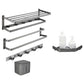 Modern Grey Bath Hardware Set Towel Bar Paper Holder Bathroom Accessory Kit Clearhalo 'Bathroom Hardware Sets' 'Bathroom Hardware' 'Bathroom Remodel & Bathroom Fixtures' 'bathroom_hardware_sets' 'Home Improvement' 'home_improvement' 'home_improvement_bathroom_hardware_sets' 7159297