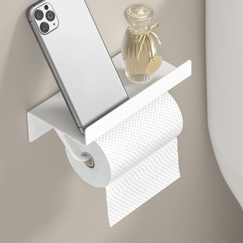 Modern White Bath Hardware Set Bath Shelf Paper Holder Bathroom Accessory Kit Clearhalo 'Bathroom Hardware Sets' 'Bathroom Hardware' 'Bathroom Remodel & Bathroom Fixtures' 'bathroom_hardware_sets' 'Home Improvement' 'home_improvement' 'home_improvement_bathroom_hardware_sets' 7159370