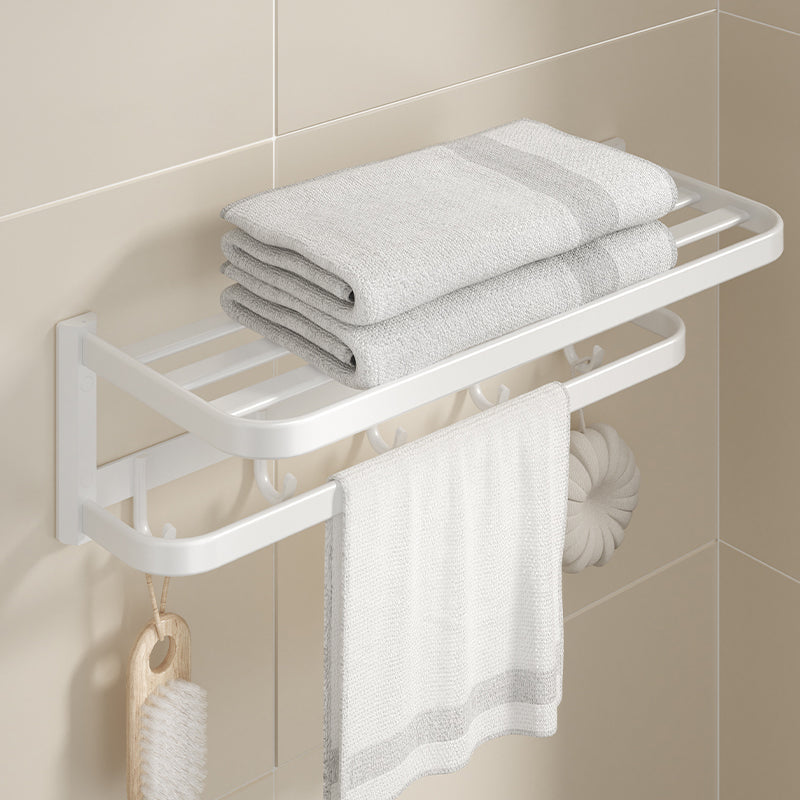 Modern Bath Hardware Set Paper Holder Bath Shelf Bathroom Accessory Kit White Towel Rack Clearhalo 'Bathroom Hardware Sets' 'Bathroom Hardware' 'Bathroom Remodel & Bathroom Fixtures' 'bathroom_hardware_sets' 'Home Improvement' 'home_improvement' 'home_improvement_bathroom_hardware_sets' 7159407