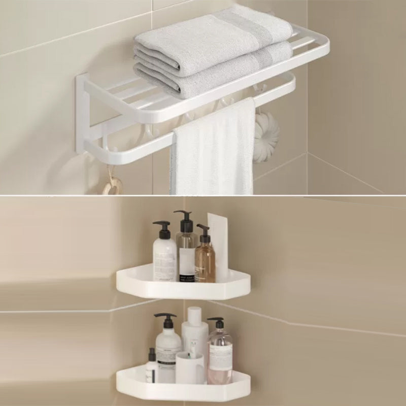 Modern Bath Hardware Set Paper Holder Bath Shelf Bathroom Accessory Kit White 3-Piece Set (Triangle Bath Shelf) Clearhalo 'Bathroom Hardware Sets' 'Bathroom Hardware' 'Bathroom Remodel & Bathroom Fixtures' 'bathroom_hardware_sets' 'Home Improvement' 'home_improvement' 'home_improvement_bathroom_hardware_sets' 7159420