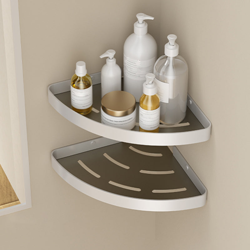Modern Bath Hardware Set Paper Holder Bath Shelf Bathroom Accessory Kit White Gray 2-Piece Set (Triangular Bath Shelf) Clearhalo 'Bathroom Hardware Sets' 'Bathroom Hardware' 'Bathroom Remodel & Bathroom Fixtures' 'bathroom_hardware_sets' 'Home Improvement' 'home_improvement' 'home_improvement_bathroom_hardware_sets' 7159423