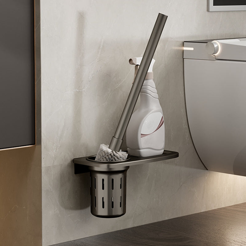 Modern Bath Hardware Set Grey Bath Shelf Paper Holder Bathroom Set Clearhalo 'Bathroom Hardware Sets' 'Bathroom Hardware' 'Bathroom Remodel & Bathroom Fixtures' 'bathroom_hardware_sets' 'Home Improvement' 'home_improvement' 'home_improvement_bathroom_hardware_sets' 7159433