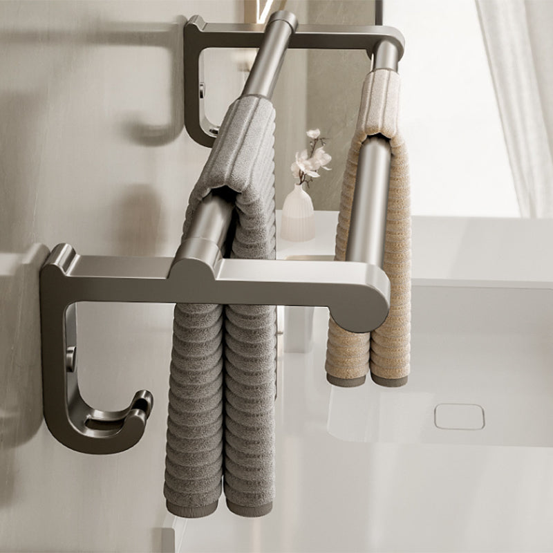 Modern Bath Hardware Set Grey Bath Shelf Paper Holder Bathroom Set Clearhalo 'Bathroom Hardware Sets' 'Bathroom Hardware' 'Bathroom Remodel & Bathroom Fixtures' 'bathroom_hardware_sets' 'Home Improvement' 'home_improvement' 'home_improvement_bathroom_hardware_sets' 7159435