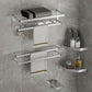Modern Bath Hardware Set Silver Bath Shelf Towel Bar Bathroom Accessory Kit 5-Piece Set (Double Rods) Clearhalo 'Bathroom Hardware Sets' 'Bathroom Hardware' 'Bathroom Remodel & Bathroom Fixtures' 'bathroom_hardware_sets' 'Home Improvement' 'home_improvement' 'home_improvement_bathroom_hardware_sets' 7159471