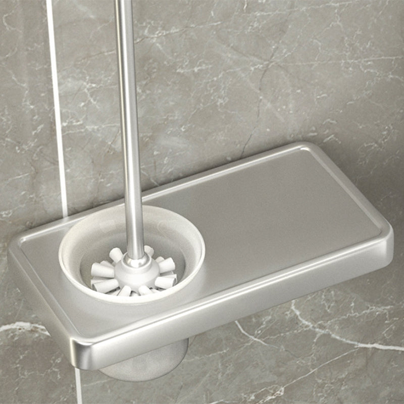 Modern Bath Hardware Set Silver Bath Shelf Towel Bar Bathroom Accessory Kit Clearhalo 'Bathroom Hardware Sets' 'Bathroom Hardware' 'Bathroom Remodel & Bathroom Fixtures' 'bathroom_hardware_sets' 'Home Improvement' 'home_improvement' 'home_improvement_bathroom_hardware_sets' 7159478