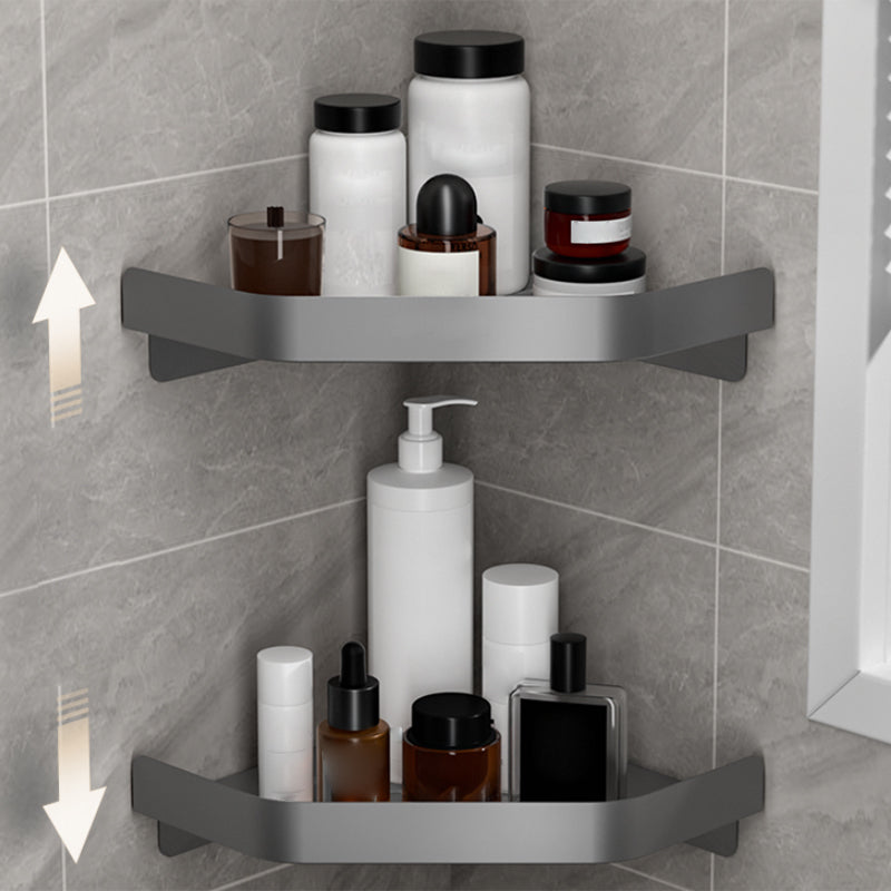 Modern Grey Bathroom Accessory Kit Paper Holder Bath Shelf Bath Hardware Set Clearhalo 'Bathroom Hardware Sets' 'Bathroom Hardware' 'Bathroom Remodel & Bathroom Fixtures' 'bathroom_hardware_sets' 'Home Improvement' 'home_improvement' 'home_improvement_bathroom_hardware_sets' 7159491