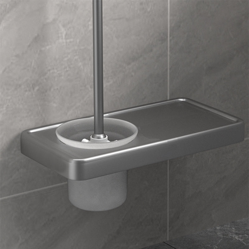 Modern Grey Bathroom Accessory Kit Paper Holder Bath Shelf Bath Hardware Set Clearhalo 'Bathroom Hardware Sets' 'Bathroom Hardware' 'Bathroom Remodel & Bathroom Fixtures' 'bathroom_hardware_sets' 'Home Improvement' 'home_improvement' 'home_improvement_bathroom_hardware_sets' 7159498