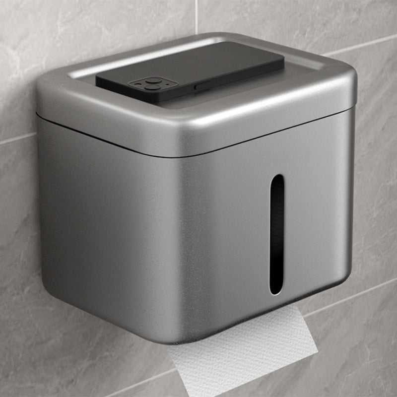 Modern Grey Bathroom Accessory Kit Paper Holder Bath Shelf Bath Hardware Set Clearhalo 'Bathroom Hardware Sets' 'Bathroom Hardware' 'Bathroom Remodel & Bathroom Fixtures' 'bathroom_hardware_sets' 'Home Improvement' 'home_improvement' 'home_improvement_bathroom_hardware_sets' 7159499