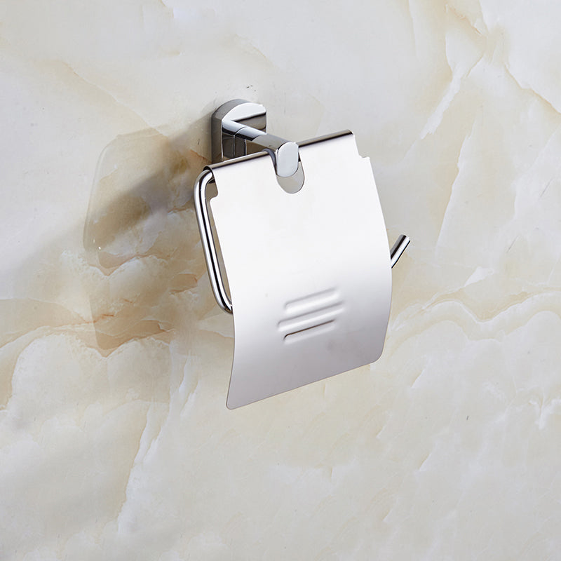 Modern Bathroom Accessory Kit Paper Holder Towel Bar Stainless Steel Bathroom Set Toilet Paper Holder Clearhalo 'Bathroom Hardware Sets' 'Bathroom Hardware' 'Bathroom Remodel & Bathroom Fixtures' 'bathroom_hardware_sets' 'Home Improvement' 'home_improvement' 'home_improvement_bathroom_hardware_sets' 7159530