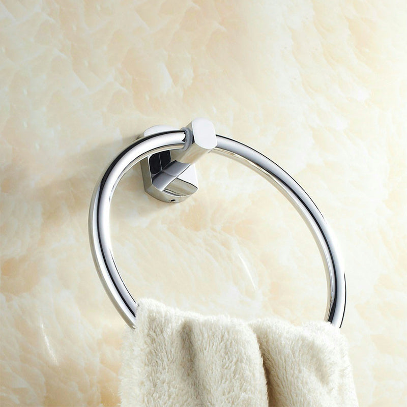 Modern Bathroom Accessory Kit Paper Holder Towel Bar Stainless Steel Bathroom Set Towel Ring Clearhalo 'Bathroom Hardware Sets' 'Bathroom Hardware' 'Bathroom Remodel & Bathroom Fixtures' 'bathroom_hardware_sets' 'Home Improvement' 'home_improvement' 'home_improvement_bathroom_hardware_sets' 7159532
