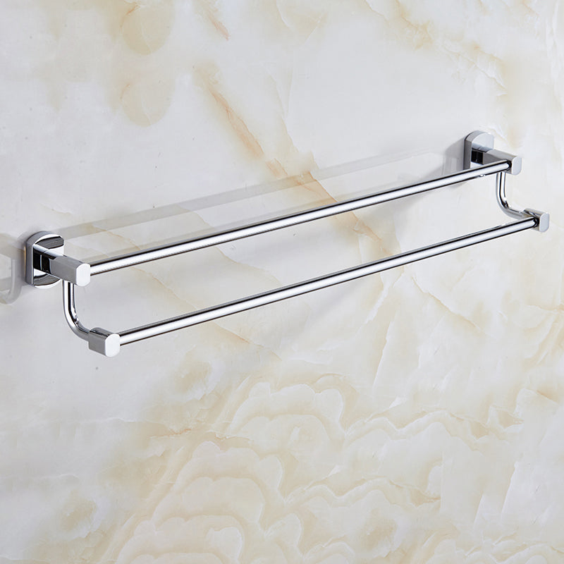 Modern Bathroom Accessory Kit Paper Holder Towel Bar Stainless Steel Bathroom Set Double Bars Towel Bar (24"L) Clearhalo 'Bathroom Hardware Sets' 'Bathroom Hardware' 'Bathroom Remodel & Bathroom Fixtures' 'bathroom_hardware_sets' 'Home Improvement' 'home_improvement' 'home_improvement_bathroom_hardware_sets' 7159548