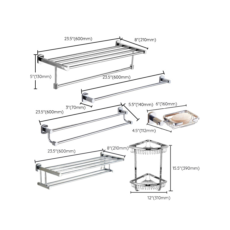 Modern Bathroom Accessory Kit Paper Holder Towel Bar Stainless Steel Bathroom Set Clearhalo 'Bathroom Hardware Sets' 'Bathroom Hardware' 'Bathroom Remodel & Bathroom Fixtures' 'bathroom_hardware_sets' 'Home Improvement' 'home_improvement' 'home_improvement_bathroom_hardware_sets' 7159552