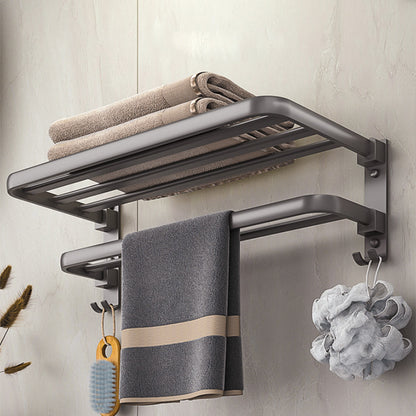 Modern Bath Hardware Set Towel Bar Paper Holder Grey Bathroom Accessory Kit Towel Rack (24"L) Clearhalo 'Bathroom Hardware Sets' 'Bathroom Hardware' 'Bathroom Remodel & Bathroom Fixtures' 'bathroom_hardware_sets' 'Home Improvement' 'home_improvement' 'home_improvement_bathroom_hardware_sets' 7159557