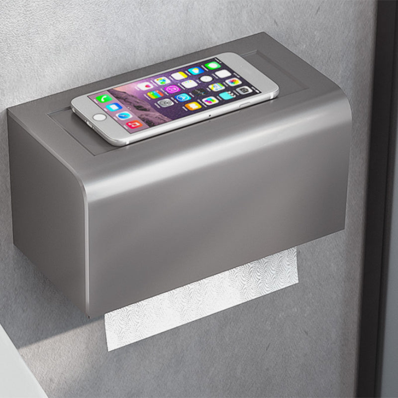 Modern Bath Hardware Set Towel Bar Paper Holder Grey Bathroom Accessory Kit Clearhalo 'Bathroom Hardware Sets' 'Bathroom Hardware' 'Bathroom Remodel & Bathroom Fixtures' 'bathroom_hardware_sets' 'Home Improvement' 'home_improvement' 'home_improvement_bathroom_hardware_sets' 7159566