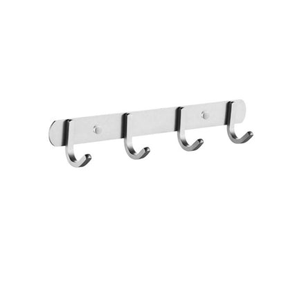 Modern Bathroom Set Paper Holder Bath Shelf Stainless Steel Bathroom Accessory Kit Row Hook (4 Rows) Clearhalo 'Bathroom Hardware Sets' 'Bathroom Hardware' 'Bathroom Remodel & Bathroom Fixtures' 'bathroom_hardware_sets' 'Home Improvement' 'home_improvement' 'home_improvement_bathroom_hardware_sets' 7159606
