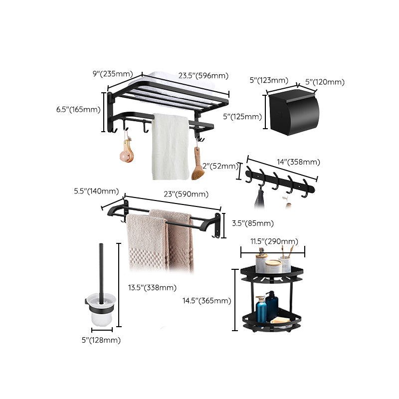 Modern Bathroom Set Towel Bar Bath Shelf Bathroom Accessories Hardware Set Clearhalo 'Bathroom Hardware Sets' 'Bathroom Hardware' 'Bathroom Remodel & Bathroom Fixtures' 'bathroom_hardware_sets' 'Home Improvement' 'home_improvement' 'home_improvement_bathroom_hardware_sets' 7159629