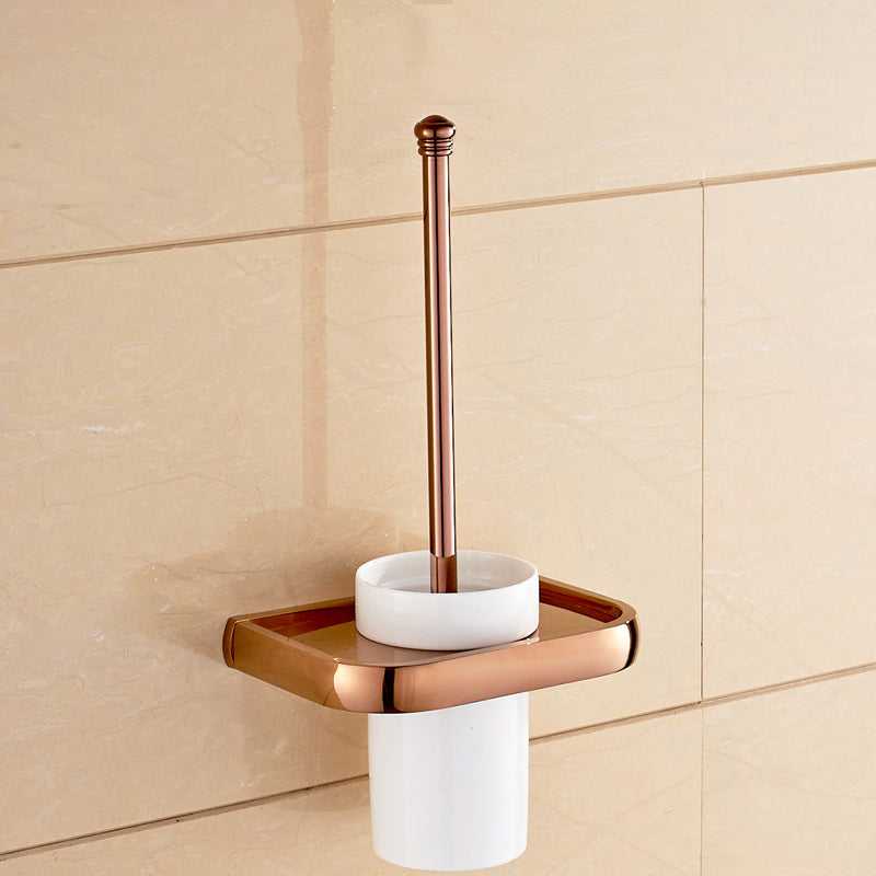 6 Piece Bathroom Accessory Set Vintage Brass Bath Hardware Set Toilet Brush Clearhalo 'Bathroom Hardware Sets' 'Bathroom Hardware' 'Bathroom Remodel & Bathroom Fixtures' 'bathroom_hardware_sets' 'Home Improvement' 'home_improvement' 'home_improvement_bathroom_hardware_sets' 7159653