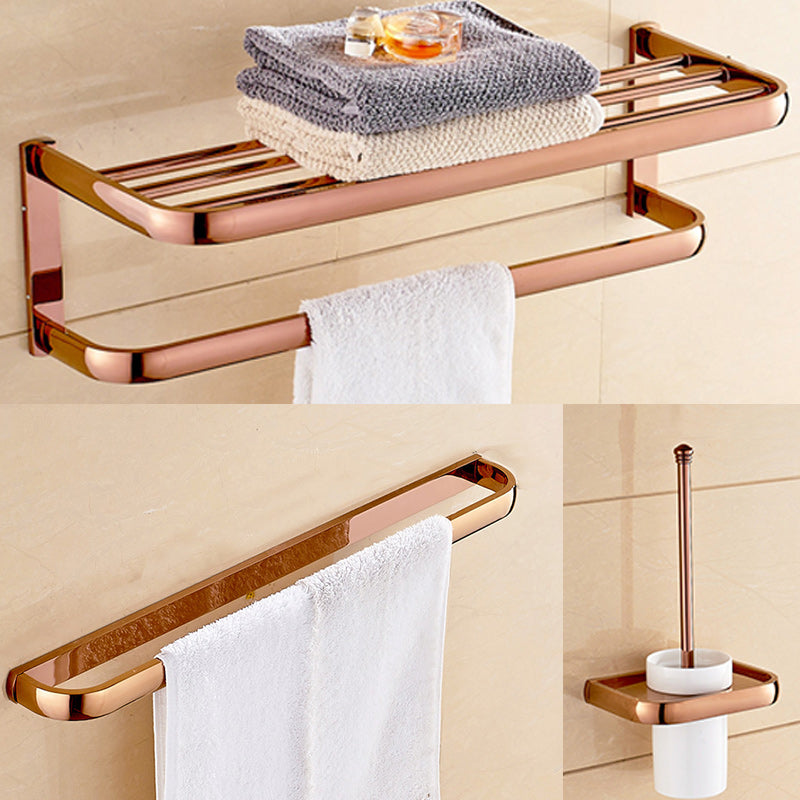 6 Piece Bathroom Accessory Set Vintage Brass Bath Hardware Set 3-Piece Set (Single Rod) Clearhalo 'Bathroom Hardware Sets' 'Bathroom Hardware' 'Bathroom Remodel & Bathroom Fixtures' 'bathroom_hardware_sets' 'Home Improvement' 'home_improvement' 'home_improvement_bathroom_hardware_sets' 7159661