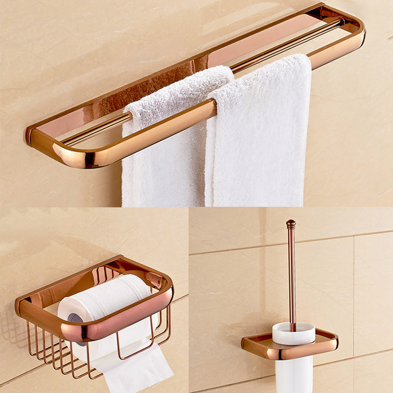 6 Piece Bathroom Accessory Set Vintage Brass Bath Hardware Set 3-Piece Set (Double Rods) Clearhalo 'Bathroom Hardware Sets' 'Bathroom Hardware' 'Bathroom Remodel & Bathroom Fixtures' 'bathroom_hardware_sets' 'Home Improvement' 'home_improvement' 'home_improvement_bathroom_hardware_sets' 7159662