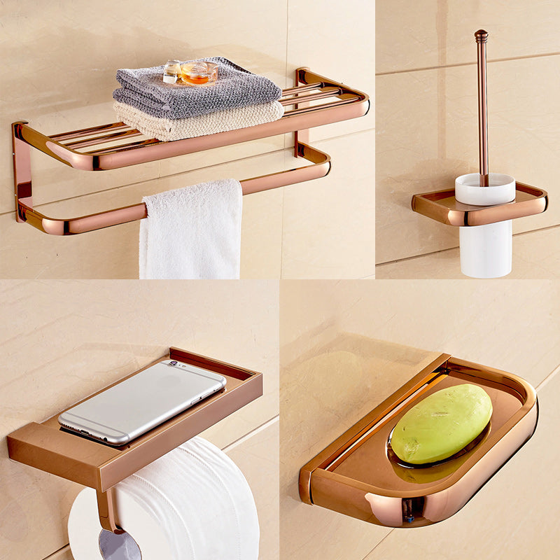 6 Piece Bathroom Accessory Set Vintage Brass Bath Hardware Set 4-Piece Set (Toilet Paper Holder) Clearhalo 'Bathroom Hardware Sets' 'Bathroom Hardware' 'Bathroom Remodel & Bathroom Fixtures' 'bathroom_hardware_sets' 'Home Improvement' 'home_improvement' 'home_improvement_bathroom_hardware_sets' 7159663